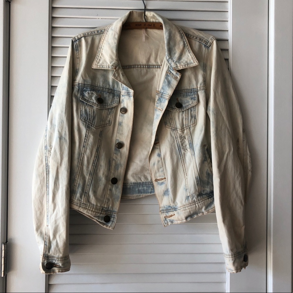 Free People tie dye jean jacket